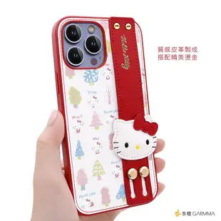 GARMMA Hello Kitty 手掌帶燙金皮革保護套 森林探險 IPHONE13 PRO 手機殼 保護殼 手機套