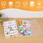 Kid Building Block Storage Box Clear Plastic Storage Box with 2 Removable UP