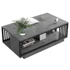 AU Coffee Table Living Room Table W/Shelf Center Table Space Saving Easy