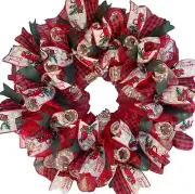 Farmhouse Country Truck Christmas Deco Mesh Front Door Wreath Decoration Winter
