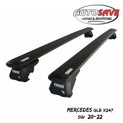 Thule Aluminium WingBar Evo Black Roof Bars Set for Mercedes GLB X247 SUV 20-22