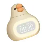 Yellow Digital Alarm Clock Cartoon Goose Look USB Stepless Dimming Night