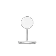 15W 2 In 1 Wireless Charging Stand Swan Magnetic Desktop Stand Wireless Charger for IPhone 12 Series Mobile Phone-White