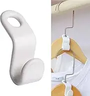 otylzto 50PCS(or100) Hanger Hooks for Plastic Clips Clothes Space Saving Hangers for Clothes Closet Hangers Space Saver