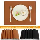 Placemats Set of 6 Waterproof Faux Leather Placemats Wipeable Dining Table NXX