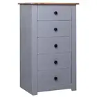 Sideboard Solid Pine Wood 5-Drawer Chest Storage Unit Side Cabinet Furniture