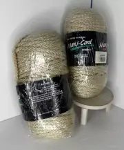 Two Macrame Maxi-Cord Braided 6MM - 100 YDS - 91 Meters NOS in Cream