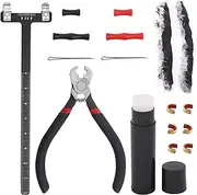 Rustark 17Pcs Archery Bow String Tool Accessories Assortment Kit Including Archery Nocking Buckle Pliers, Bow String Nocking Point, T Shape Bow Square Ruler, Wax, Bow String Silencer, Finger Protector
