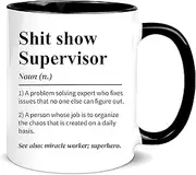 Awnpow Shit show Supervisor Mug,for Boss, Team Manger, Director Thank You Mug,11oz Ceramic Coffee Mug/Tea Cup