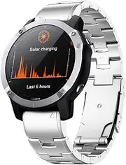 [NeXStrix] 22mm Titanium Metal WatchBand Compatible for Garmin Tactix 8 47mm/Instinct 3 45mm/Fenix 8 47mm/Forerunner 965, 26mm Quick Fit Strap for Tactix 8 51mm/Instinct 3 50mm/Fenix 8 51mm/Fenix 6X Pro