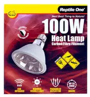 Reptile One Infrared Far Heat Lamp Carbon Fibre Filament 100W (46694)