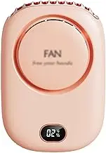 fohoa Mini Handheld Fan, Portable Neck Fan, Small Personal Fan, USB Rechargeable, 3 Speed Adjustable, Air Conditioning, Necklace Fan, for Home Office, Outdoor Travel (Pink)