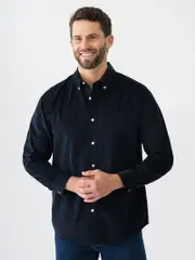 Long Sleeve Premium Micro Cord Shirt Midnight Blue