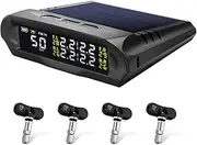 Daseeme Solar Weless Headup Display with Te Pressure Digital Speedometer Speed/Altitude/Time/Temperature/Te Pressure ing with LCD Screen 4 Sensors Alarm Function for Car Van