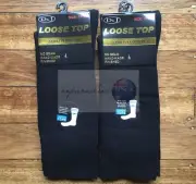 6 Prs 11-14 Men Cotton Loose Top Dress Work Socks Medical Diabetic Comfort Black