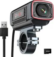 AKY-710S Motorcycle/Bike Camera 4K 28fps, 2K 55fps, Wide-Angle 142°, IP67, 5M...