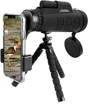 Australian Geographic 10x Magnifier Monocular – Compact Zoom Lens with Phone Clip, Tripod & Carry Case – Ideal for Birdwatching, Travel & Outdoors