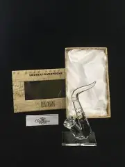 Oleg Cassini Crystal Saxophone on Stand New in Box w Oleg Cassini Card #3951