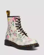 Dr. Martens 1460 Boots Women's US 9 Floral Mash Up Leather 8-Eye Lace-Up LR3943