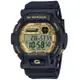 【CASIO 卡西歐】G-SHOCK 震動 閃動響報 黑X金_GD-350GB-1_50.8mm