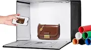 VEVOR Photo Studio Light Box, 3000-5600K Adjustable, 3 Color Temperatures Professional Shooting Tent Kit with 120 LED 6 Backdrops Soft Light Cloth, High CRI ≥ 95 for Small Size Products