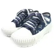 Louis Vuitton Squadline Lv Logo Patch Monogram Denim Sneakers Indigo Blue White