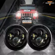 AUXBEAM Pair 7" Inch Round LED Headlights Hi/Lo Beam for Jeep Wrangler TJ CJ JK