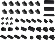 Anti Dust Plug,HFEIX Silicone Cap Computer Port Cover PC Interface Stopper Socket Protecor Kit Black (Black 44)
