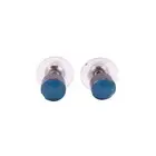 Swarovski Crystal Caribbean Blue Opal Round Earrings Bezel Set Gunmetal Post NEW