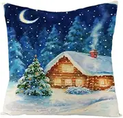 Cushion Covers Cushion Covers 40cm x 40cm Blue Tree Moon Cushion Covers Invisible Zipper Sofa Cushions Outdoor Cushions Garden Cushions Decorative Pillows Square Pillow Case(Blue Tree Moon,(60x60cm))