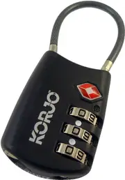Korjo TSA Flexi 3 Dial Cable Combination Lock Silver / Black TSA FC