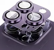 WSKEN for iPhone 14 Pro Max/iPhone 14 Pro Camera Lens Protector, Alloy Metal Camera Cover with Tempered Glass Screen Protector Accessories,Case Friendly,Scratch Resistant,Easy to Install - Purple