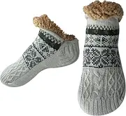 [SOJOFEL] Warm Slippers Socks House Socks Men - Winter Stopper Socks for Women - Thick Christmas Socks Hut Socks Men - ABS Fluffy Winter Socks Thermal Socks 1 Pair 39-46