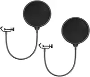 Recording Studio Microphone Mic Round Shape Wind Screen Pop Filter Mask Shield Double Layer (2 Pack)