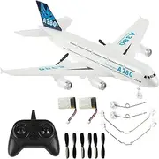 OTTCCTOY RTF RC Plane, 2.4Ghz 2 Channel Remote Control Airplane Builted in 6-Axis Gyro, A380 RC Airplane for Kids Boys EPP Beginner Glider