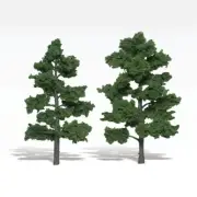 Woodland Scenics Medium Green Built Trees Deciduous 6 to 7in pkg(2) TR1516