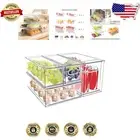 Clear Stackable Refrigerator Drawers - Functional Storage for Fruits and Veggies