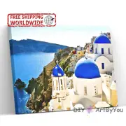 Santorini Paint By Numbers Canvas Art Draw Artist Painting Oil Kit Home Decor