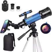 Telescope, 70Mm Aperture 400Mm AZ Mount Astronomical Refracting Telescope for Ki