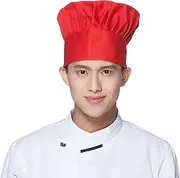 [Generic] Chef Hat, 2PCS Adult Premium Adjustable Elastic Baker Kitchen Cooking Chef Cap