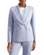 Hobbs London Adina Linen Double Breasted Jacket