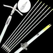 36''Bowfishing Arrows Night Glow Broadheads Solid Fiberglass Bow Fishing Hunting