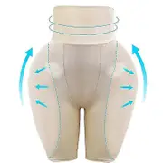 Silicone Butt Pads Lifter Panties, Sponge Padded Women Butt Hip Up Padded Enhancer Control Padded Panties Boyshorts Beige M