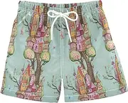 [RPLIFE] Swim Shorts for Boys, Swimwear for Toddler Boys 2t, Cartoon Tree House