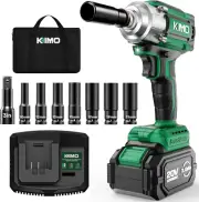 Lightweight KIMO 1/2" Impact Wrench: 350 ft-lbs Torque, Ergonomic & Versatile