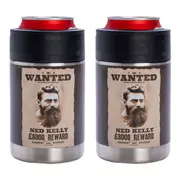 2PK MDI Bushranger Ned Metal Can/Bottle Cooler Stubby Holder Barware Accessory