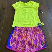 Girls Xersion Sports Exercise Yellow Shirt Shorts Large 14 Set Lot NWT