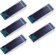 Teyleten Robot 0.91 inch OLED LCD Display Module SSD1306 IIC 128x32 LCD OLED Screen 3.3V~5V 4PIN for Arduino White 5PCS