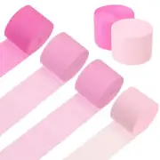 6 Roll Crepe Paper Streamers Decor Pink , Rose Red , Purple