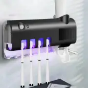 UV Automatic Toothpaste Dispenser+Toothbrush Sterilizer Stand Mount Wall Holder
